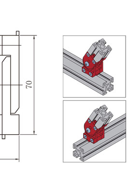 鋁型材活動(dòng)鉸鏈安裝示意圖 鋁型材活動(dòng)鉸鏈安裝示意圖