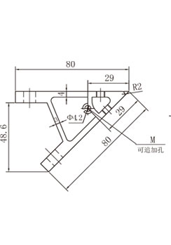 45度鋁型材角碼側(cè)視圖 45度鋁型材角碼側(cè)視圖